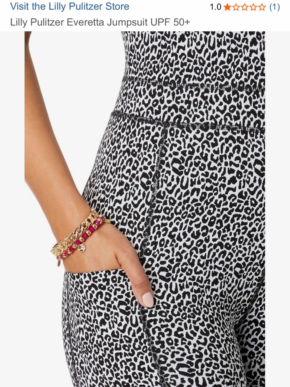 Lilly Pulitzer Black & White Leopard Print Jumpsuit - Picture 3 of 8